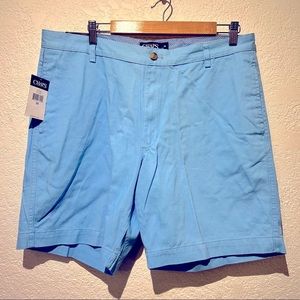 Chaps Sutton Blu Men's Flat Front Shorts 36 NWT Blue